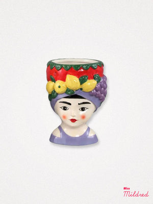 Fruit Hat Lady Bust Planter - Purple