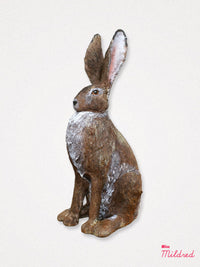 Large Resin Sitting Hare Statue - 47cm