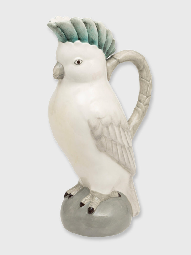 Ceramic Large Parrot Pitcher Jug - White