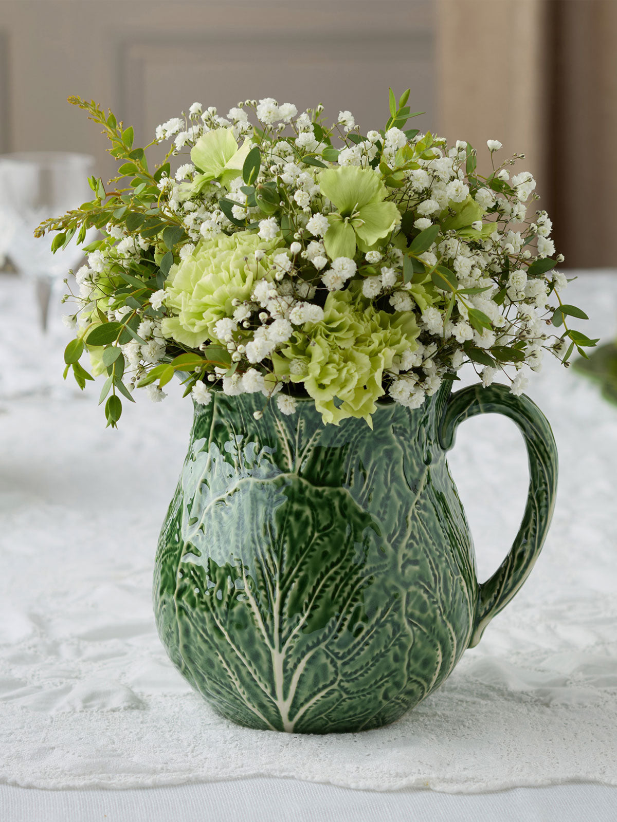 Green Cabbage Leaf Jug