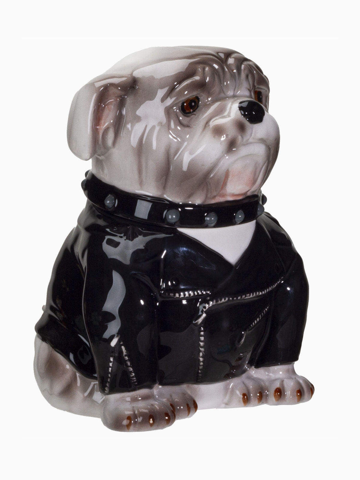 Biker Bulldog Dog - Ceramic Cookie Jar