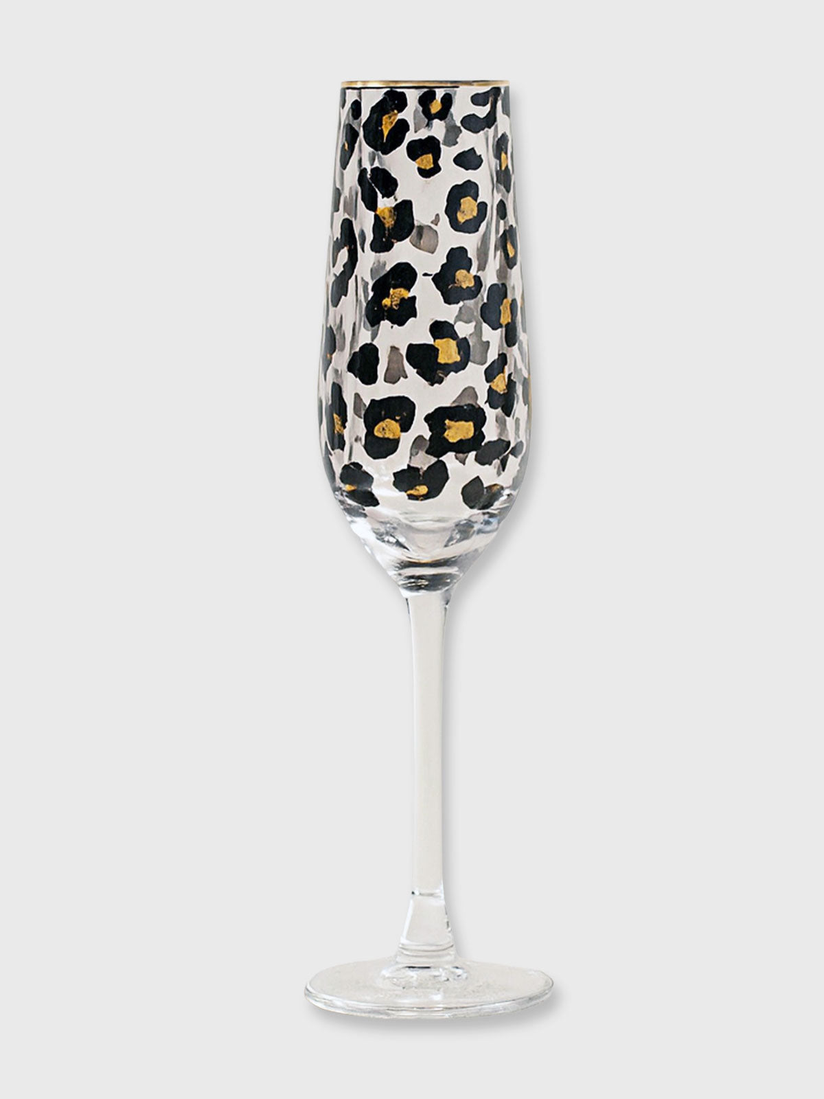Leopard Print Champagne Flute Glass