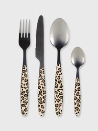 Leopard Print 24-piece Stainless Steel Cutlery Set
