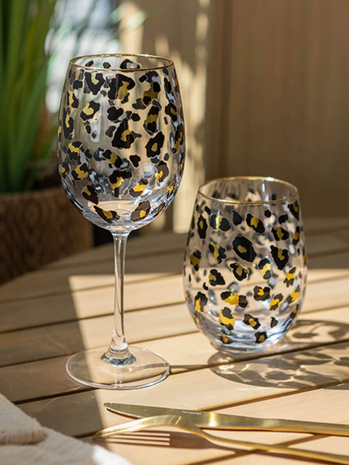 Leopard Print Wine / Gin Glass
