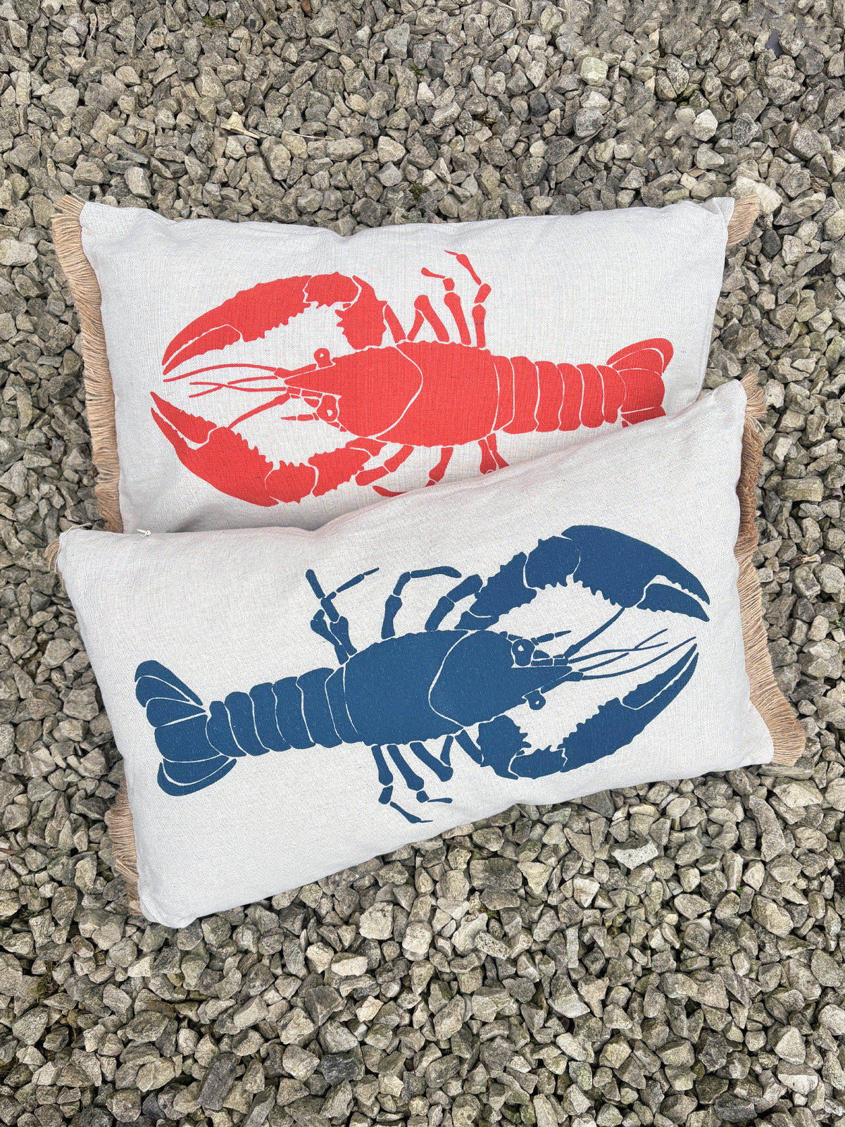 Lobster Coastal Oblong Cushion 50cm - Blue