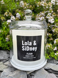 Glass Dome Candle - Lola White Flowers