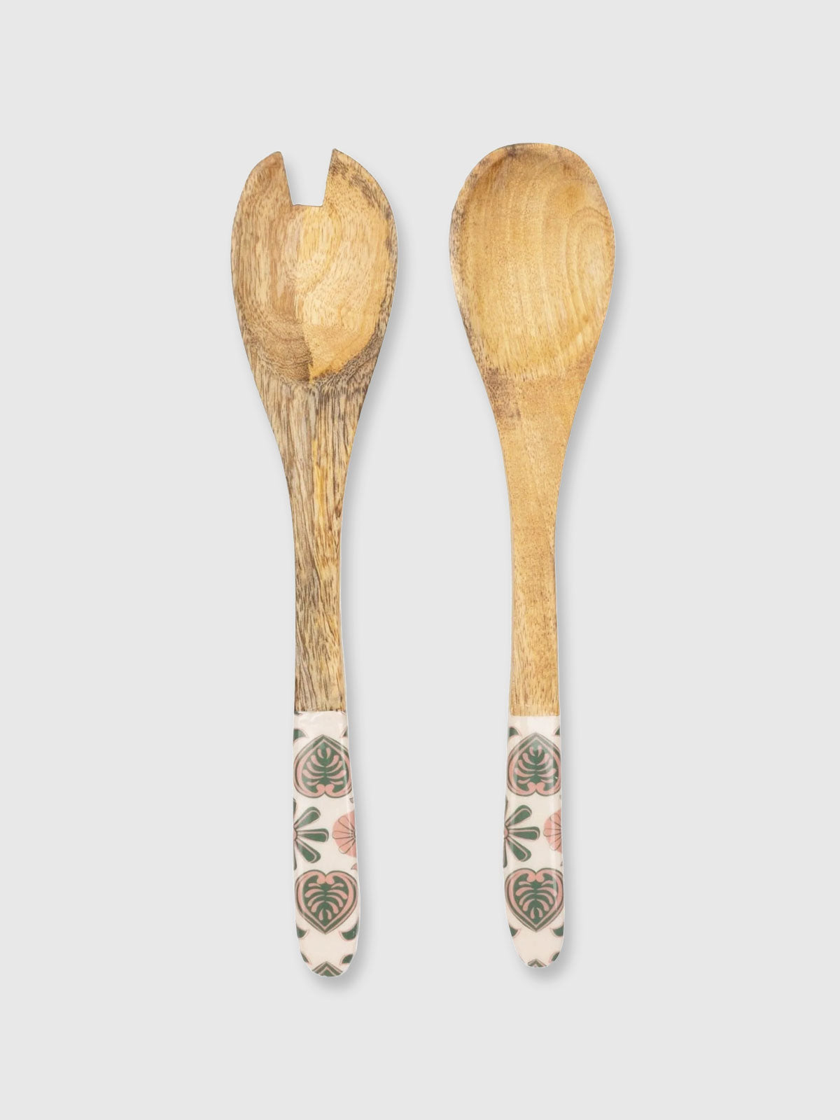 Mango Wood Salad Spoon & Fork Set - Meze Print