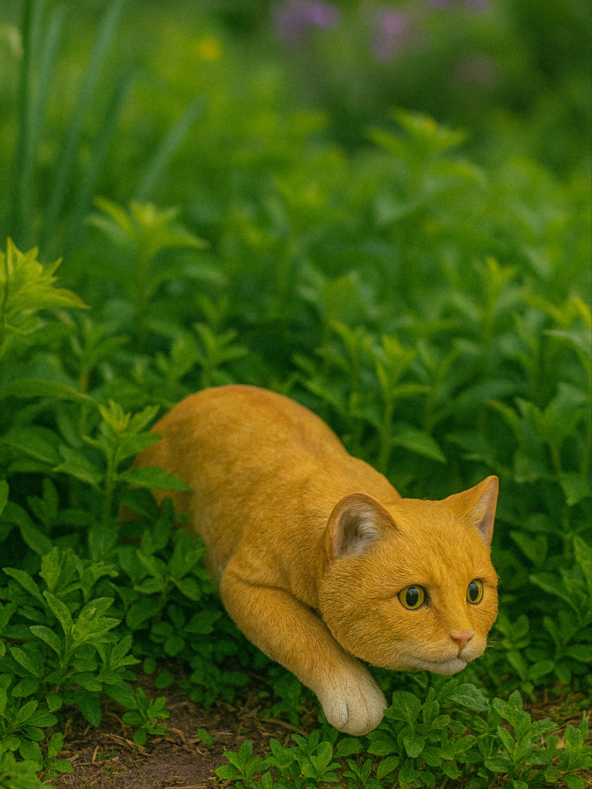 Marmalade Ginger Cat Garden Statue