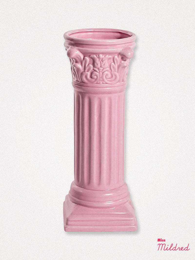 Corinthian Column Ceramic Vase Large - Pink