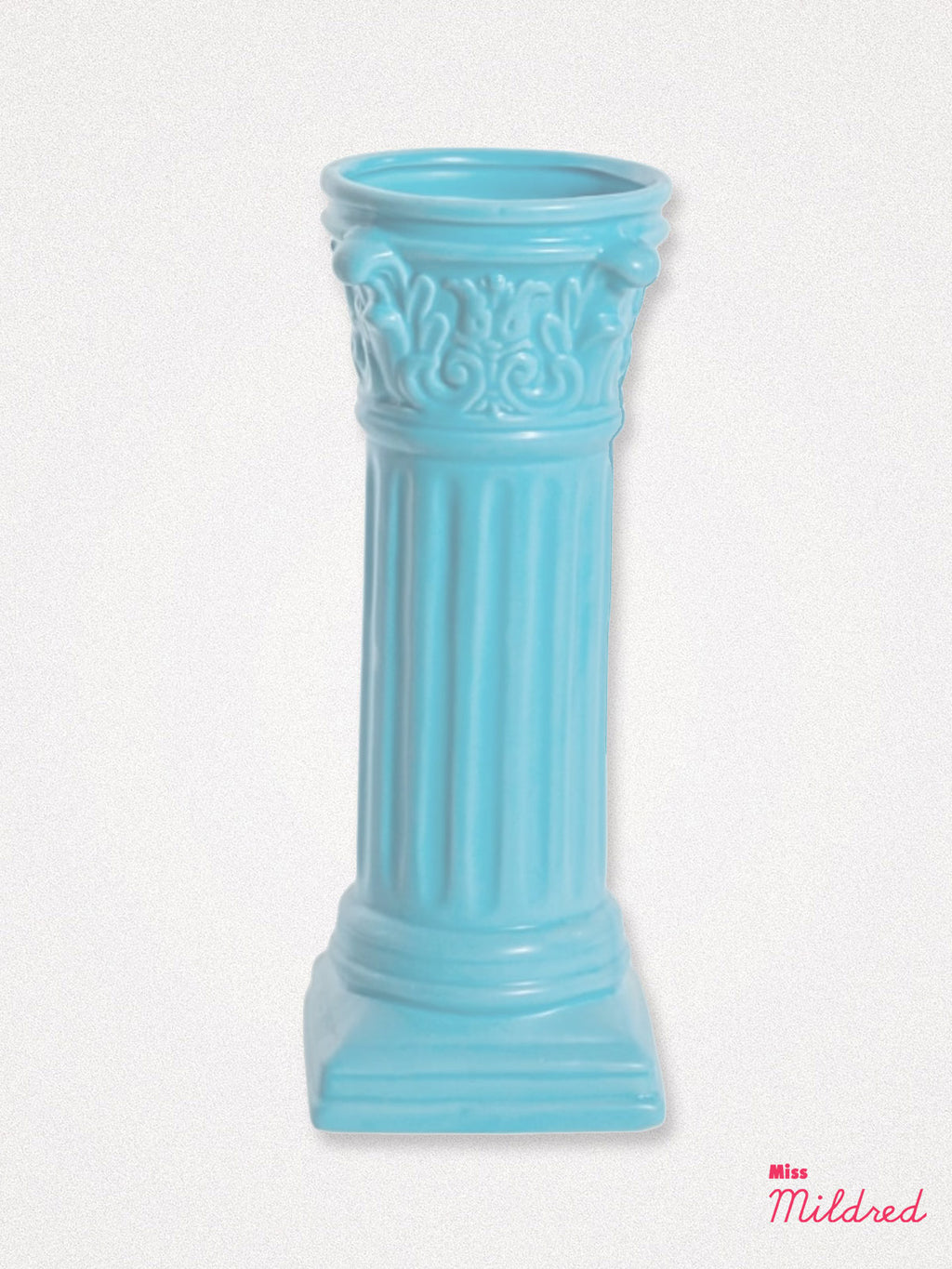 Corinthian Column Ceramic Vase Large - Sky Blue