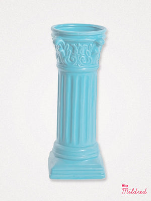 Corinthian Column Ceramic Vase Large - Sky Blue
