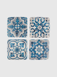 Blue Mosaic Tile Coasters - Set of 4