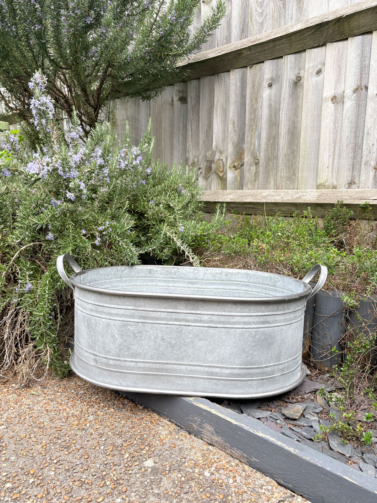 Metal Bath Tub Oblong Planter - 53cm