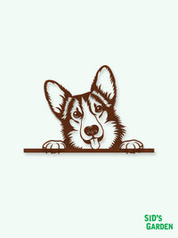 Metal Peeking Garden Wall Decoration - German Shepherd Dog