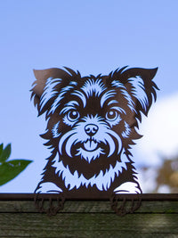 Metal Peeking Garden Wall Decoration - Terrier Dog