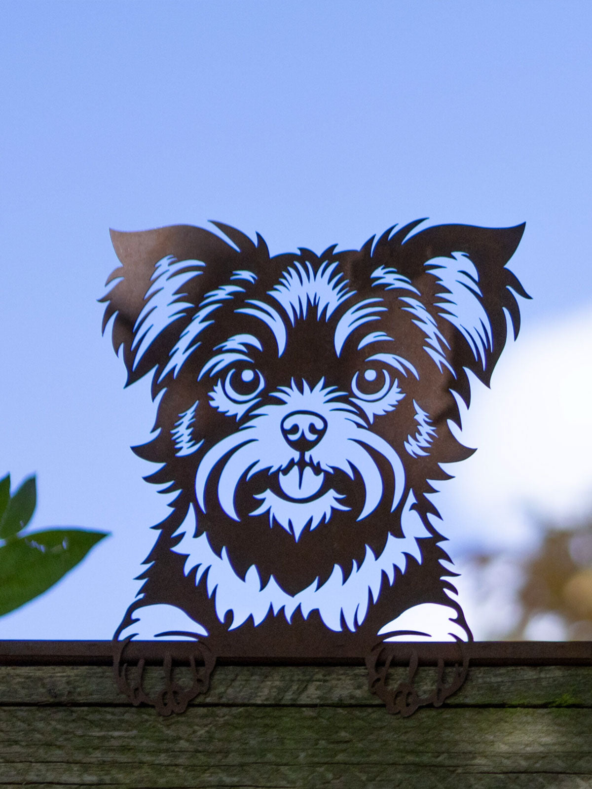 Metal Peeking Garden Wall Decoration - Terrier Dog
