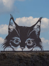 Metal Peeking Garden Wall Decoration - Cat