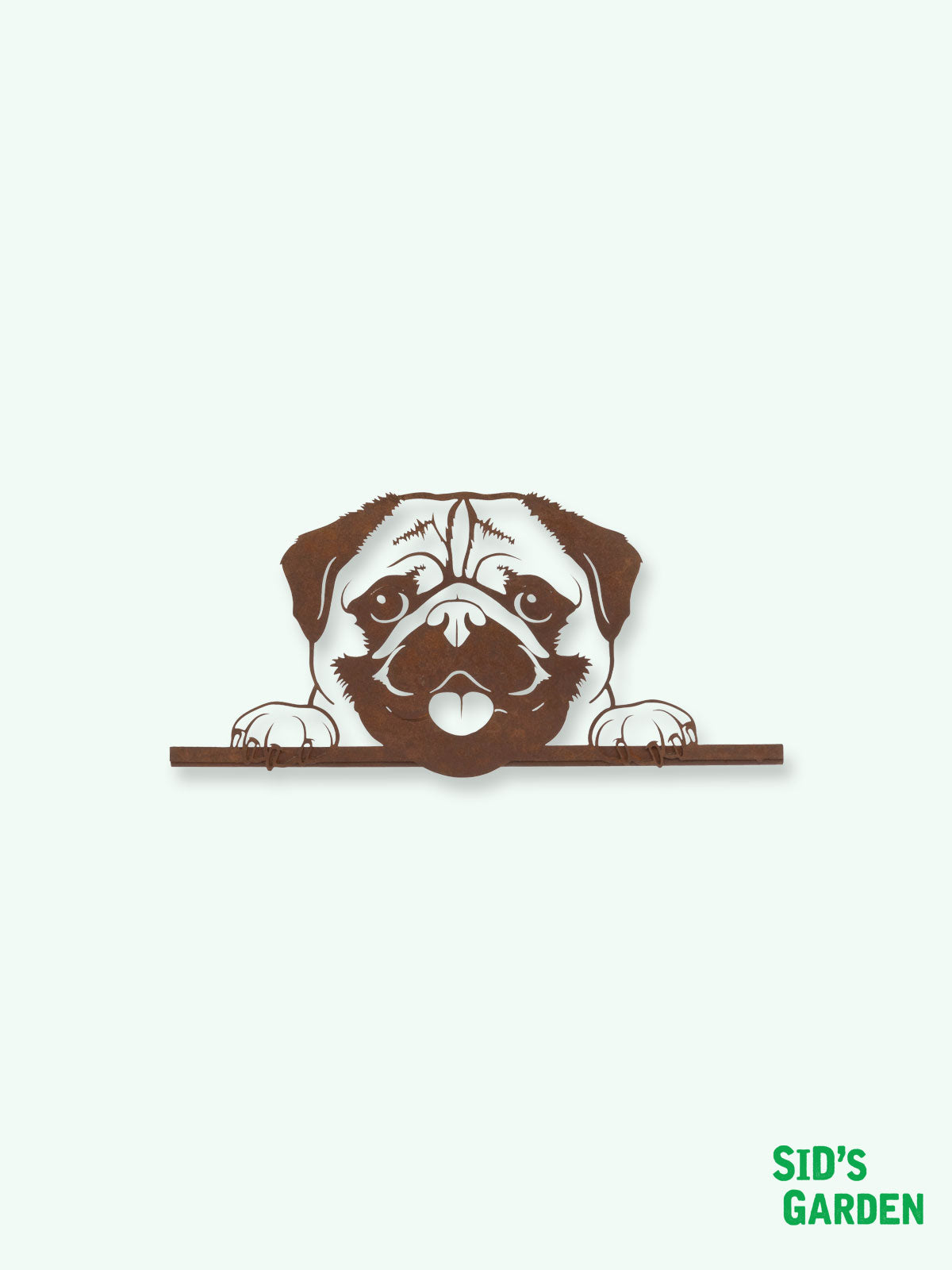 Metal Peeking Garden Wall Decoration - Pug Dog