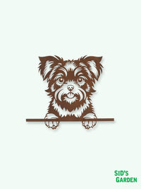Metal Peeking Garden Wall Decoration - Terrier Dog