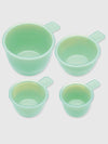 Milk Glass Measuring 4 Cup Set - Jade Green