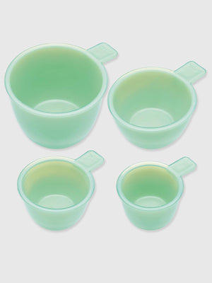 Milk Glass Measuring 4 Cup Set - Jade Green