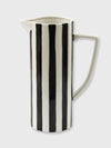 Black & White Striped Tall Jug Vase - 33cm