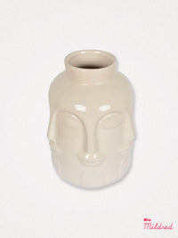 Monsieur Faces Ceramic Vase - Cream