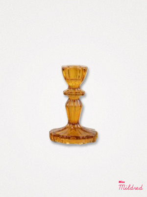 Glass Candle Holder 11cm - Dark Orange