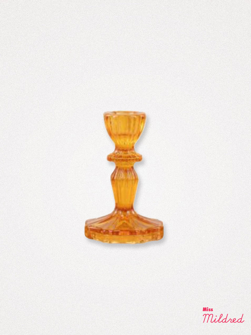 Glass Candle Holder 11cm - Ochre Orange