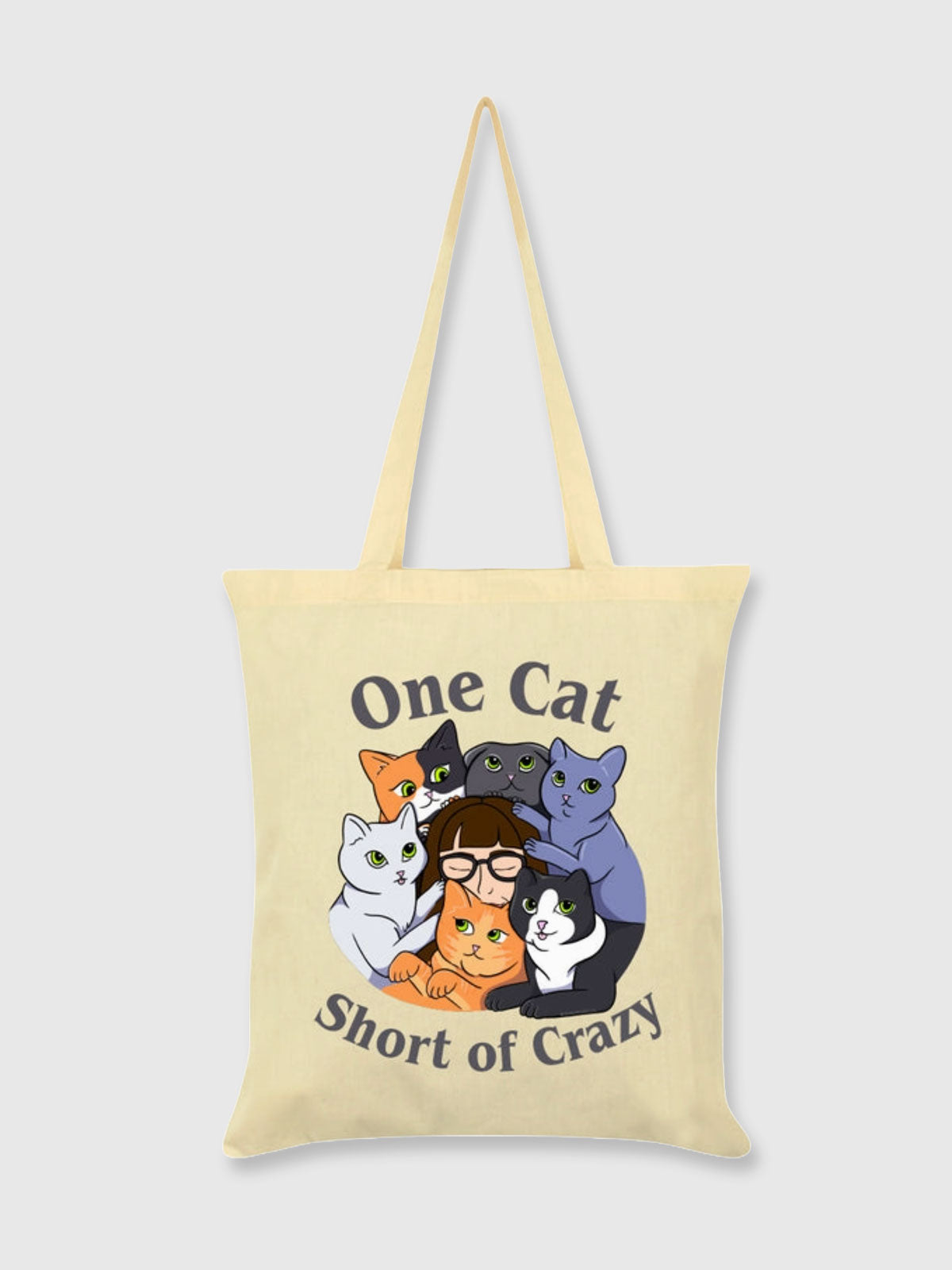 One Cat Short of Crazy - Tote Bag - Natural