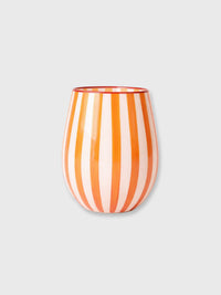 Orange Stripe Carnival Tumbler Glass - 400ml