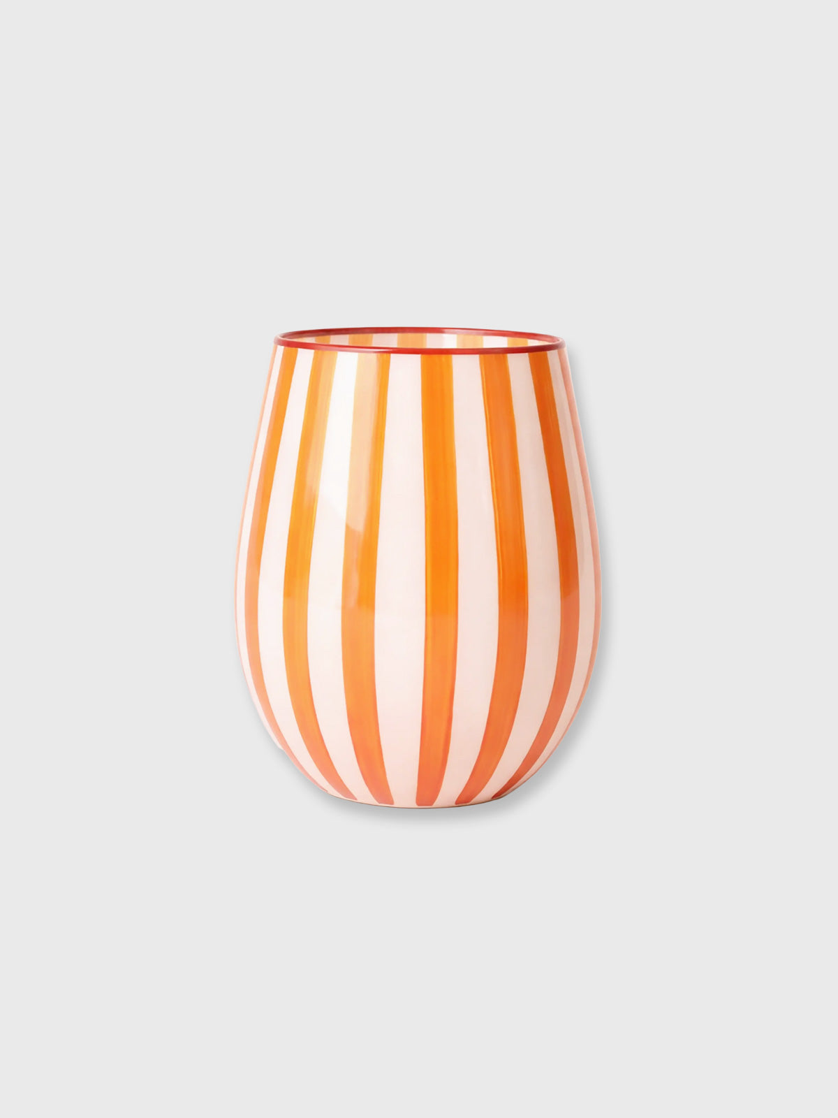 Orange Stripe Carnival Tumbler Glass - 400ml