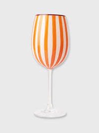 Orange Stripe Carnival Large Wine Glass - 435ml