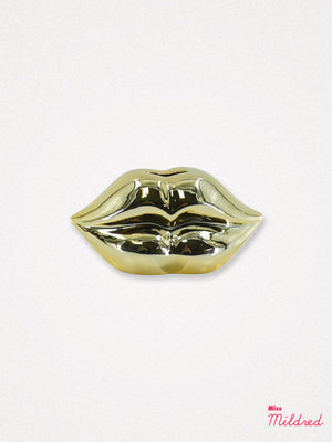 Ceramic Lips Money Bank - Gold