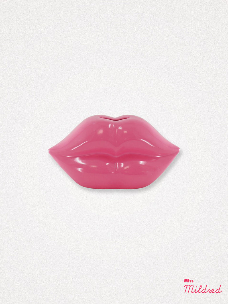 Ceramic Lips Money Bank - Pink