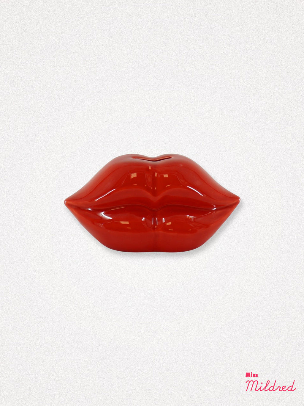 Ceramic Lips Money Bank - Red