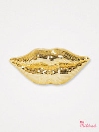 Disco Lips Ornament - Gold