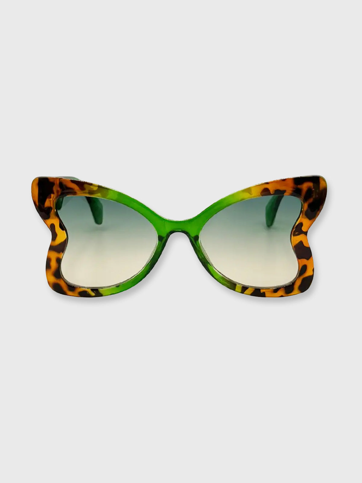Sunglasses Oversized Butterfly in Green Leopard