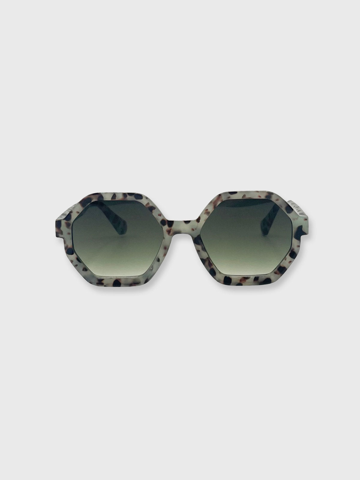 Sunglasses Pale Grey Tortoiseshell Oversized Hexagon
