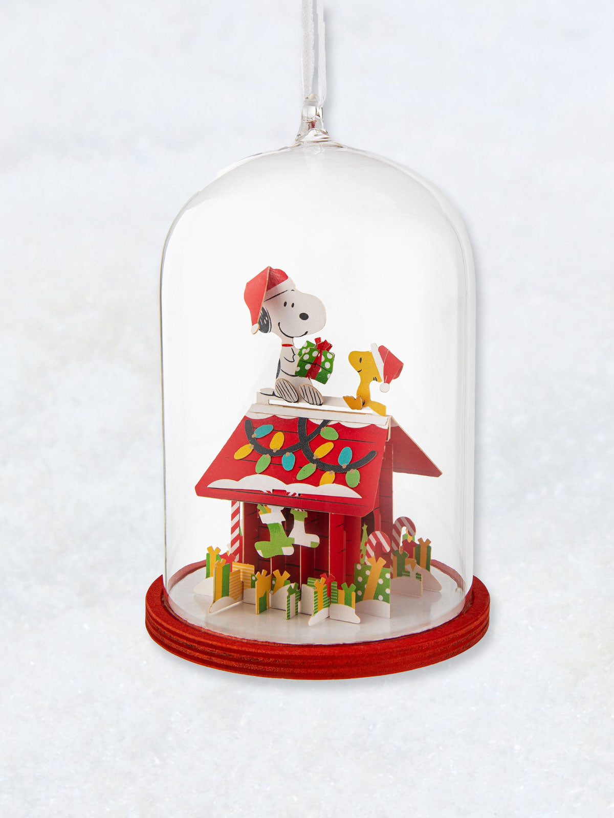 Peanuts Glass Dome Ornament - Snoopy and Woodstock