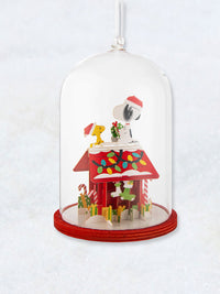 Peanuts Glass Dome Ornament - Snoopy and Woodstock