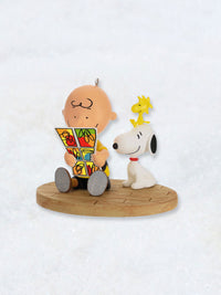 Peanuts Ornament - Charlie Brown, Snoopy & Woodstock Read a Comic
