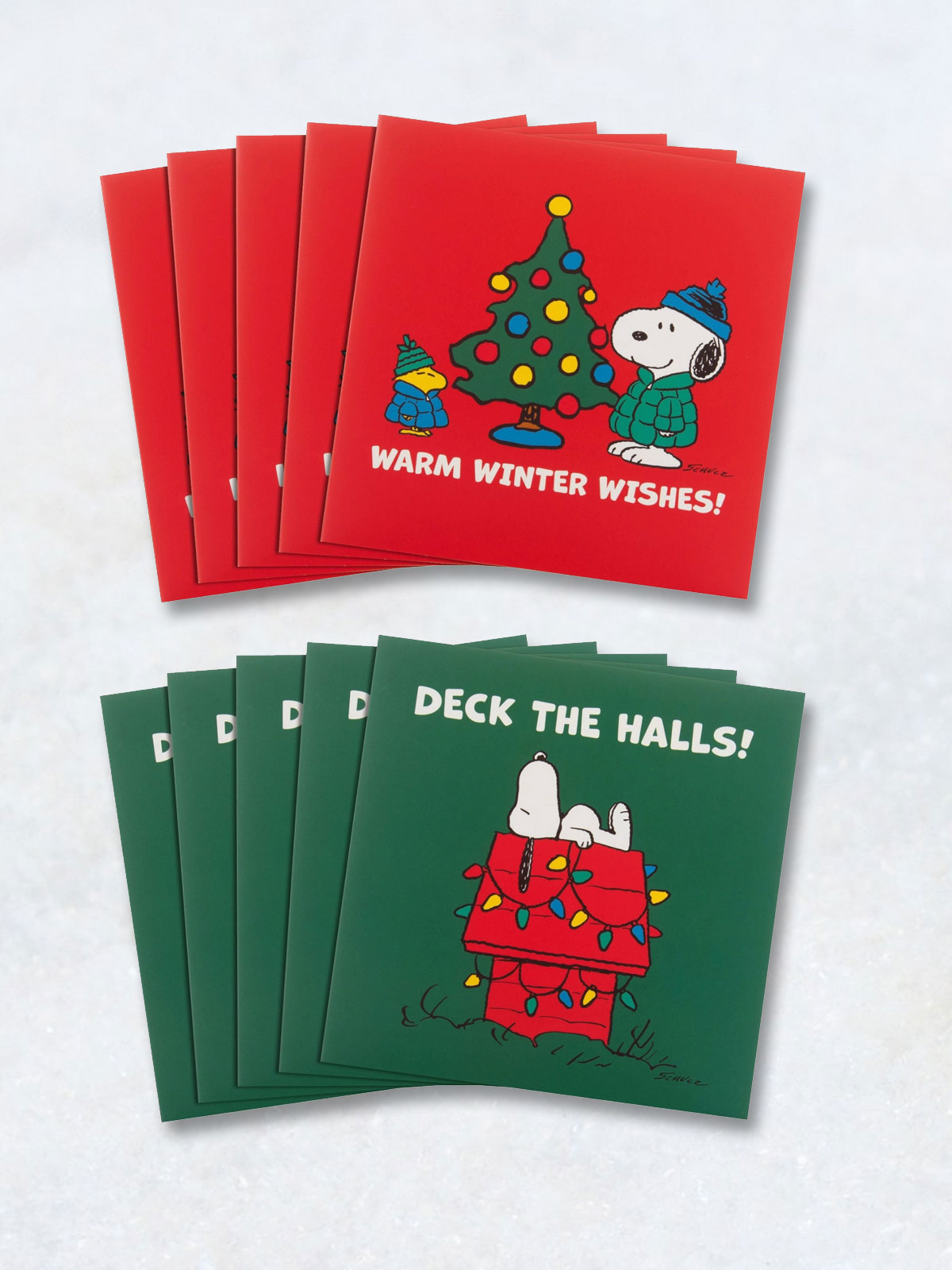 Peanuts Snoopy Christmas Greeting Cards - Pack of 10