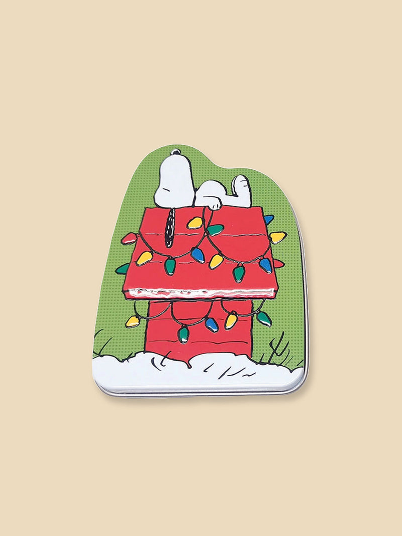 Peanuts Christmas House Tin - Sour Green Apple Candy