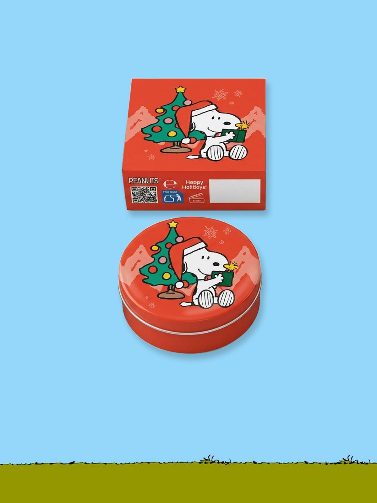 Peanuts Christmas Snoopy & Woodstock Lip Balm Tin - Red