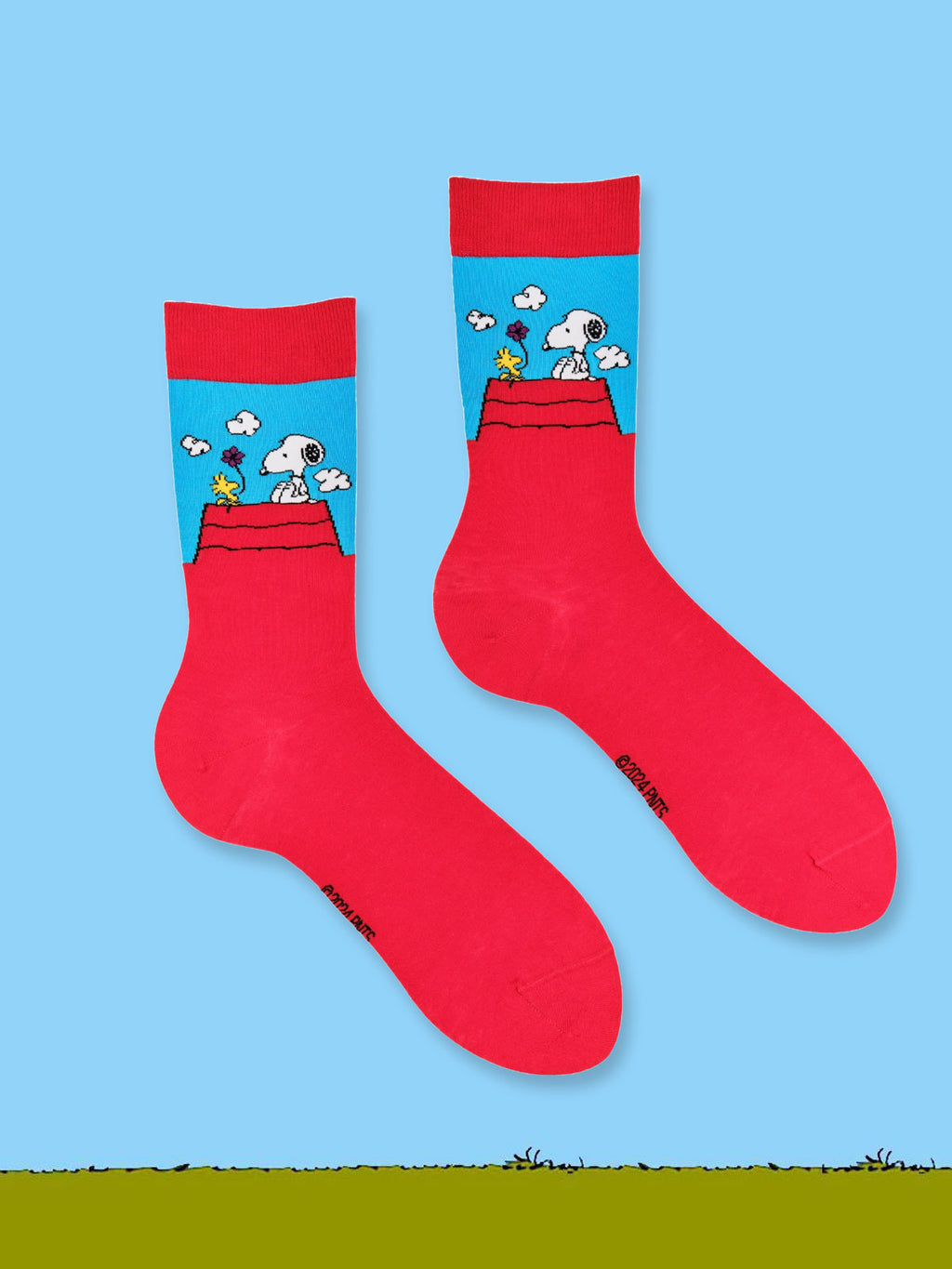 Peanuts Socks - Snoopy & Woodstock Red