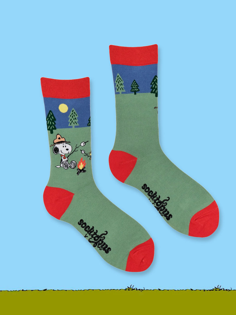 Peanuts Socks - Snoopy Camp Fire