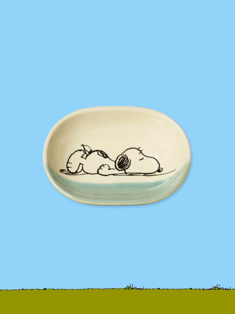 Peanuts Stoneware Oval Dish - Snoopy Dog Tired