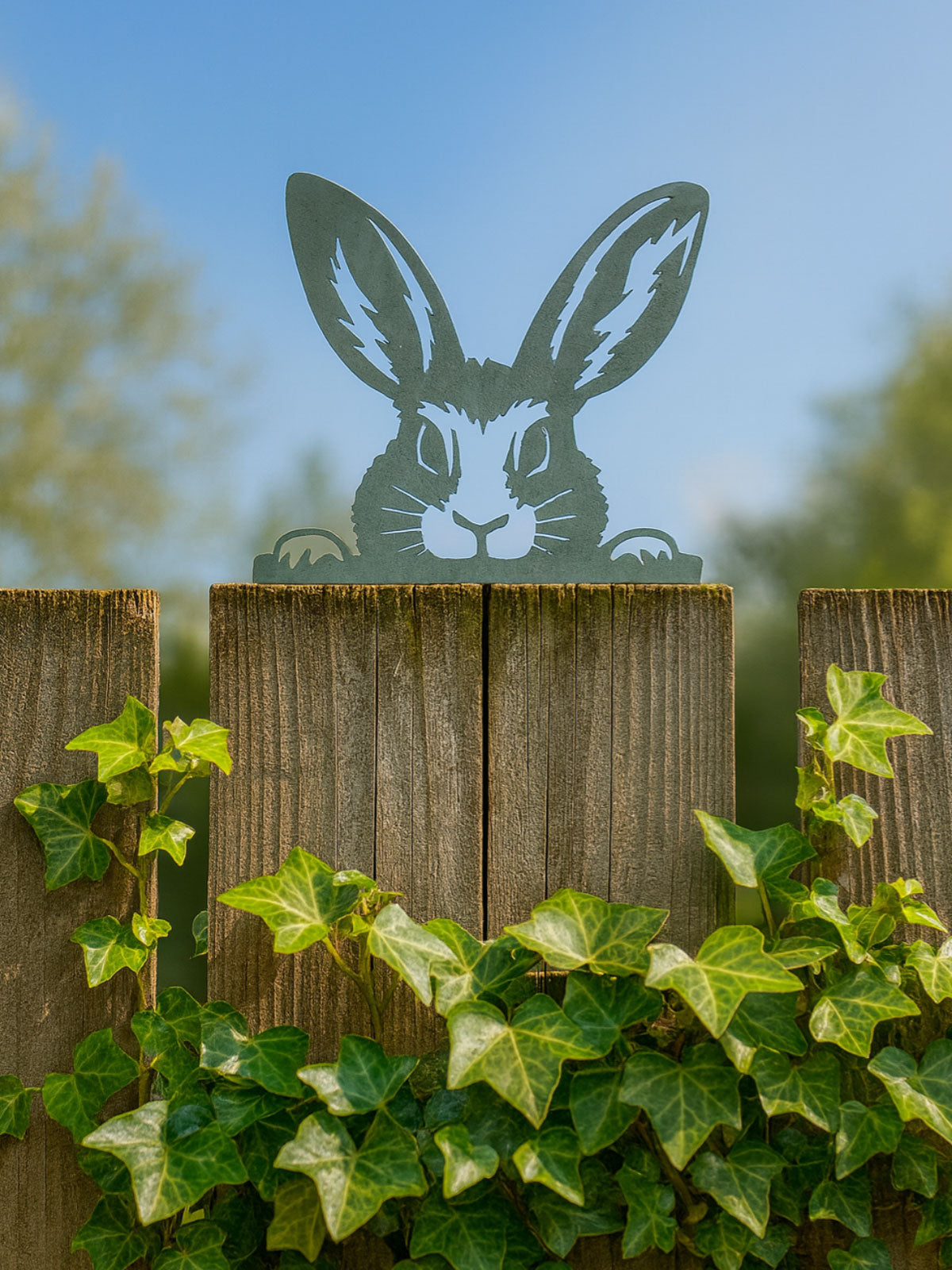 Metal Peeking Garden Wall Decoration - Rabbit / Hare
