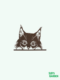 Metal Peeking Garden Wall Decoration - Cat